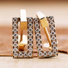 Rectangle Shape Earrings, 1.30 MM Round Cut Lab Grown Diamond Dangle Earrings