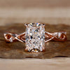 Elongated Cushion Cut Lab-Grown Twisted Shank Diamond Ring 1 - 2 CT