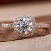 Round Lab-Grown Diamond Halo Pavé Ring 1 CT