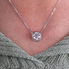 Round Solitaire Diamond Pendant, Lab Grown Diamond Pendant