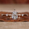 Pear Cut Lab-Grown Diamond Distance Pavé Ring 0.7 - 3 CT