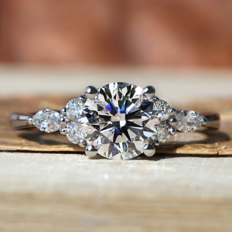 round lab grown diamond engagement ring