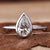 Pear Cut Lab-Grown Diamond Bezel Solitaire Ring 1 CT