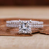 1.30 CT Princess Cut G/SI1 Lab Grown Diamond Wedding Bridal Set