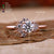 Round Cut Lab-Grown Diamond Cluster Side Stones Ring 0.7 CT