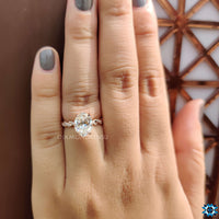 Oval Cut Moissanite Rope Pavé Ring 2.2 TCW