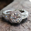 Round Baguette Moissanite Antique Vintage Ring 1.6 TCW