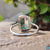 3.98 CT ELegant Cyan Blue Cushion Rose Cut Bezel Set Solitaire Engagement Ring