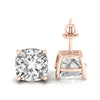 6.50 MM Cushion Cut Screw Back Moissanite Stud Earrings, Wedding Earrings