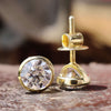 1.36 TCW Round Moissanite Bezel Set Screw Back Wedding Stud Earrings