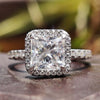 Princess Cut Moissanite Halo Pavé Ring 0.5 - 5 CT