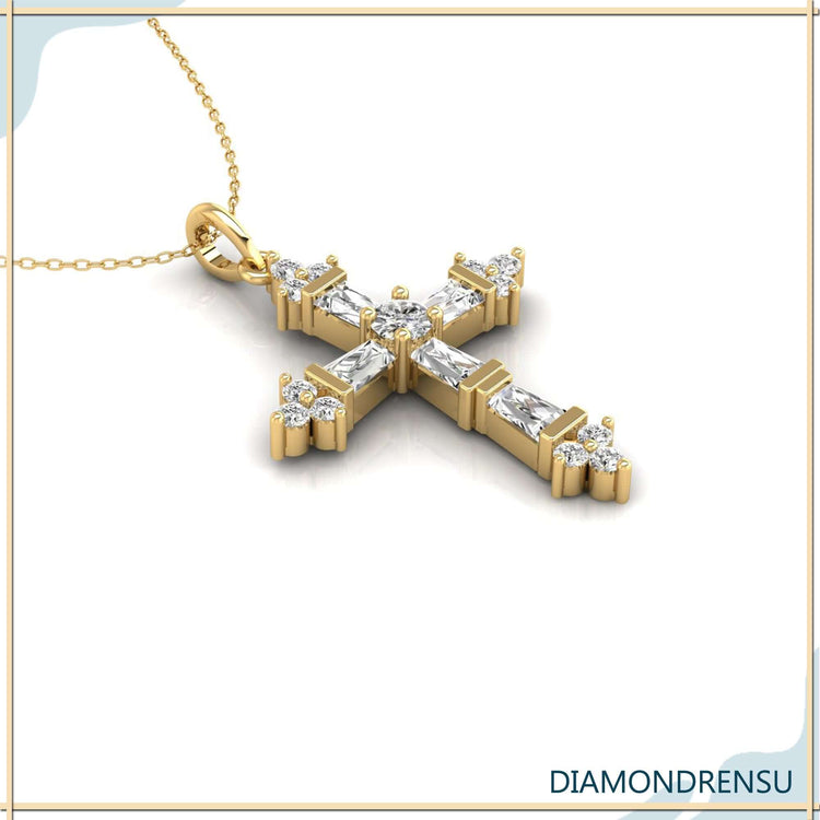 0.60 TW Round Moissanite Criss-Cross Pendant
