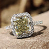 3.32 TCW Radiant Cut Amazing Halo Pave Moissanite Engagement Ring