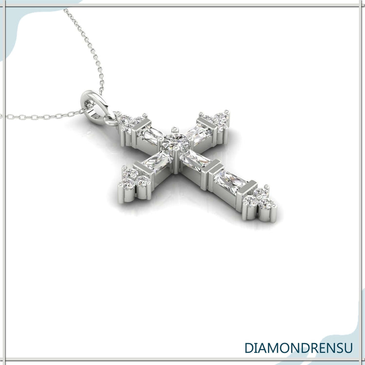 0.60 TW Round Moissanite Criss-Cross Pendant