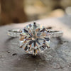 2.60 TCW Round Brilliant Cut Hidden Halo Pave Set Wedding Ring