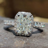 2.83 TCW Radiant Cut Hidden Halo Pave Moissanite Engagement Ring