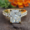 4.57 TCW Radiant Brilliant Cut Classic Moissanite Engagement Ring