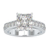 3.40 TCW Radiant Moissanite Cathedral Channel Set Moissanite Wedding Ring