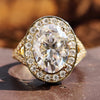 Beautiful Split Shank Halo Engagement Ring, 3.29 CT Oval Engagement Ring, Handmade Ring