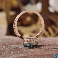 rose gold moissanite engagement ring - diamondrensu