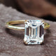 Emerald Step Cut Moissanite Solitaire Ring 2.4 CT