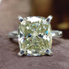 Cushion Cut Light Yellow Moissanite Solitaire Ring 7 CT