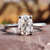1.30 CT Oval Engagement Ring, Colorless Moissanite Solitaire Engagement Ring for Women