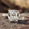 3.07 TCW Cushion Divine Hidden Halo Pave Set Unique Moissanite Engagement Ring