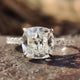 3.07 TCW Cushion Divine Hidden Halo Pave Set Unique Moissanite Engagement Ring