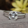 1.14 CT Asscher Cut Colorless Moissanite Trellis Solitaire Engagement Ring