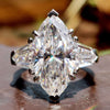 Marquise and Bullet Cut Moissanite Three Stone Ring 5.3 CT