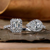 Emerald and Pear Cut Lab Grown Diamond Engagement Ring