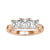 Classic 2.89 DEW Princess Moissanite Three Stones Engagement Ring