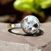 2.17 TW Round Rose Cut and Bullet Cut Three Stones Engagement Ring