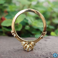 0.76 TCW Marquise Cut Colorless Moissanite Vintage Ring