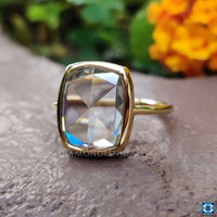 cushion cut moissanite ring - diamondrensu