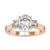 2.04 TCW Oval and Trapezoid Moissanite Three Stones Engagement Ring