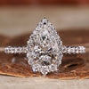 Pear Cut Lab-Grown Diamond Pavé Halo Ring 1.5 CT