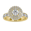 2.35 TCW Round Brilliant Cut Double Halo Moissanite Engagement Ring