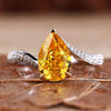 Yellow Pear Cut Lab-Grown Diamond Micro PavΓ© Bypass Shank Ring 1 - 2 CT