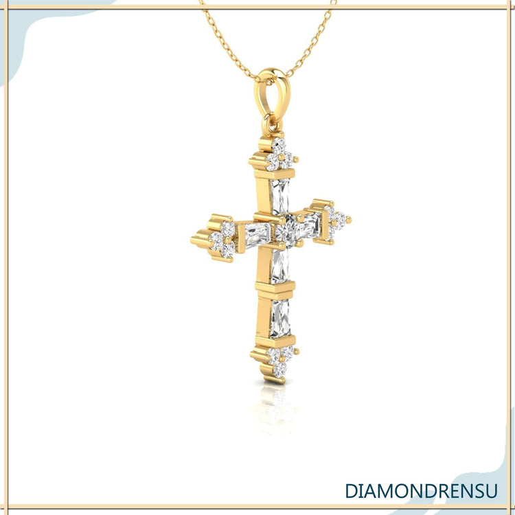 0.60 TW Round Moissanite Criss-Cross Pendant