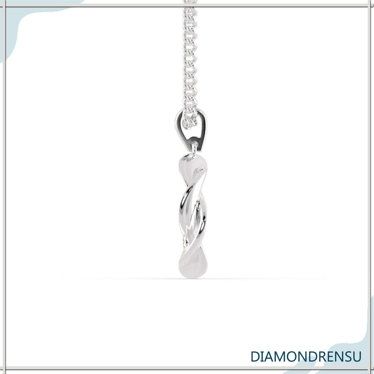 0.10 TCW Round Brilliant Cut Amazing Twisted Style Moissanite Wedding Pendant