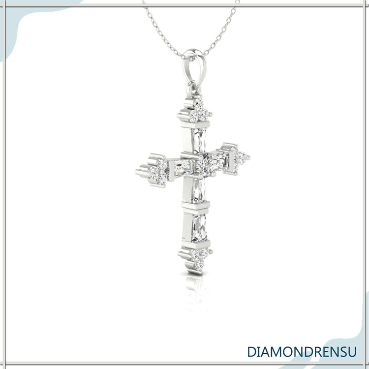 0.60 TW Round Moissanite Criss-Cross Pendant