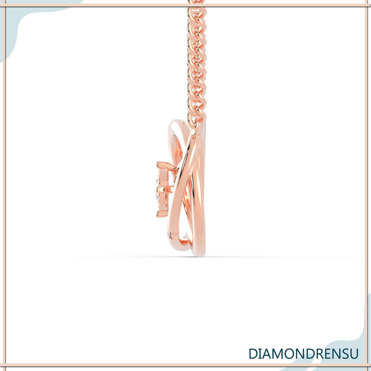 rose gold wedding pendant- diamondrensu