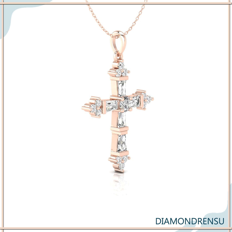 0.60 TW Round Moissanite Criss-Cross Pendant