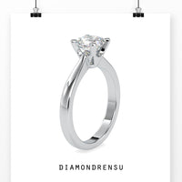 Delicate 1.02 CT Princess Cut Moissanite Solitaire Engagement Ring