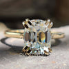 2.29 CT Elongated Cushion OEC Cathedral Set Moissanite Solitaire Ring