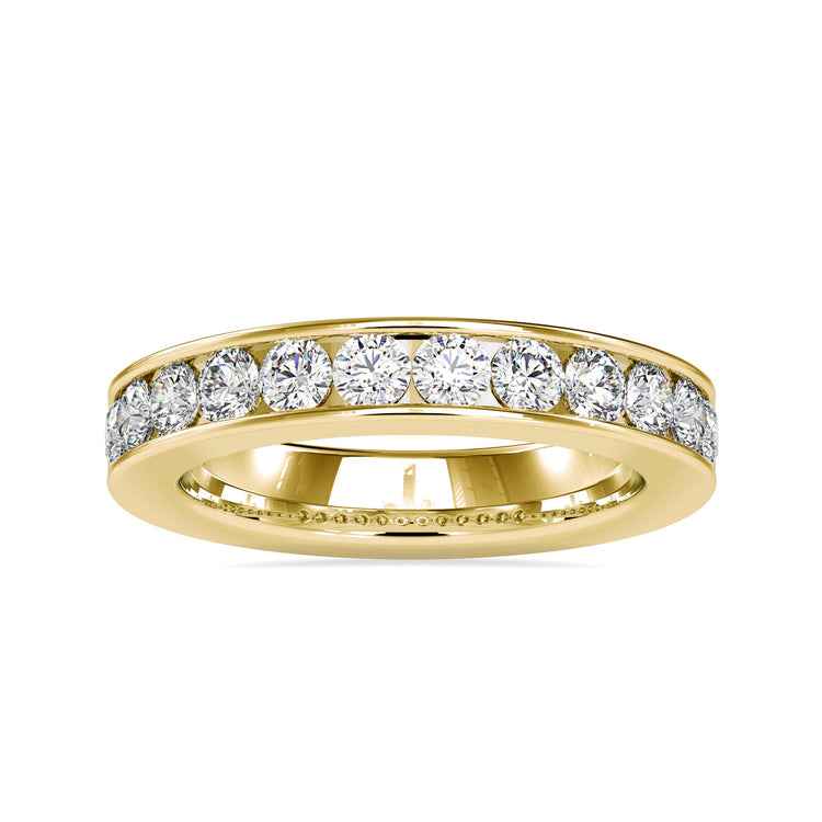 Dazzling 3.00 MM Round Cut Moissanite Channel-Set Eternity Wedding Band