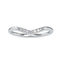 0.10 TCW Round Moissanite Seven Stone Wishbone Curved Wedding Band