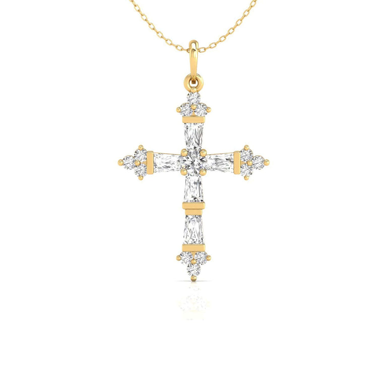 0.60 TW Round Moissanite Criss-Cross Pendant